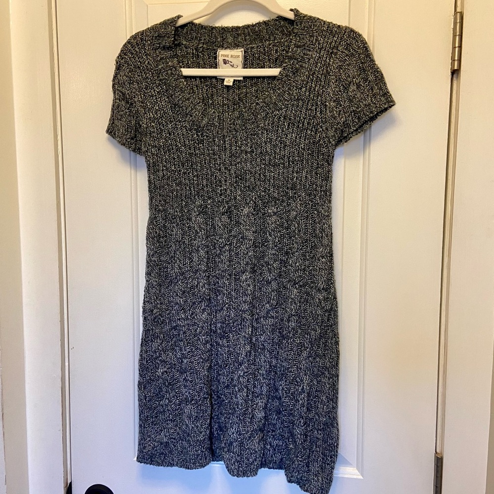 Gray knit sweater dress from Pink Rose, size medium